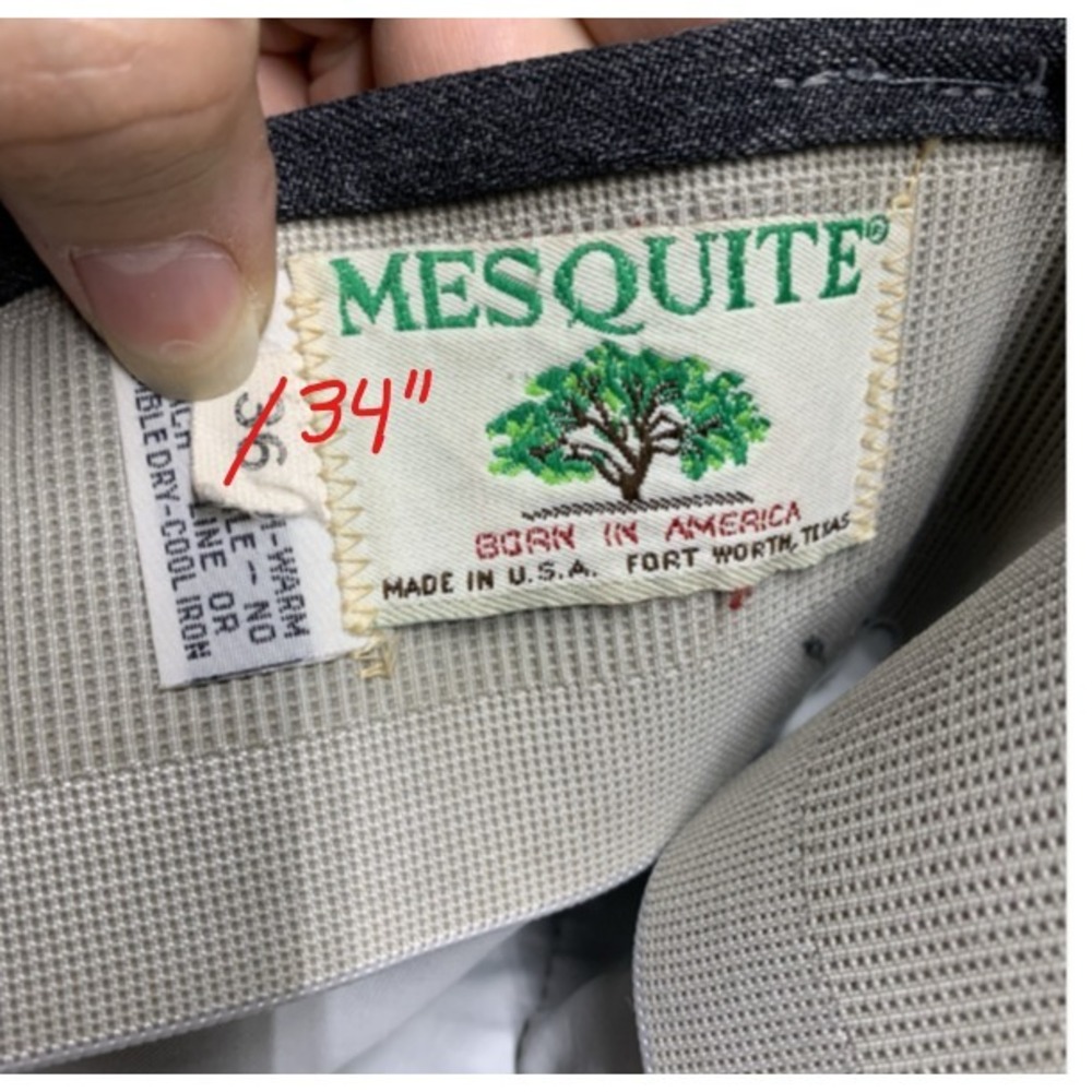 Vtg Mesquite Western Wear Men's Pants in Gray Made In USA - Size 34x31 ACTUAL - Picture 7 of 12